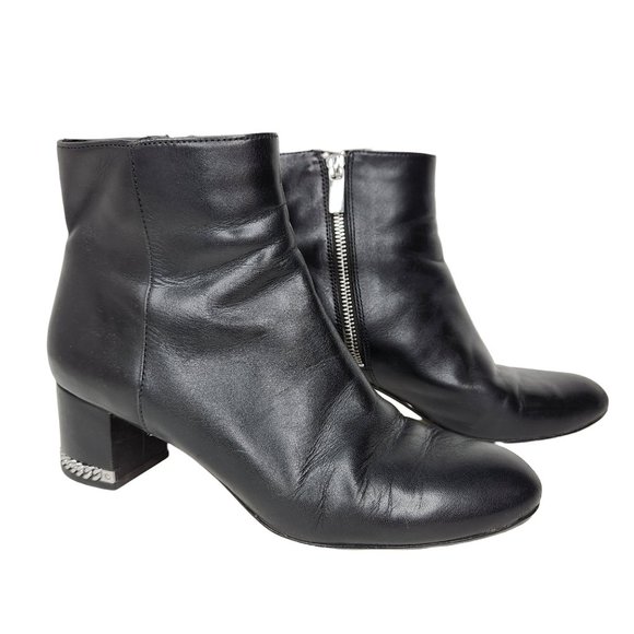 Michael Kors Shoes - Michael Kors Sabrina Chain-Heel Black Ankle Boot Women's 8